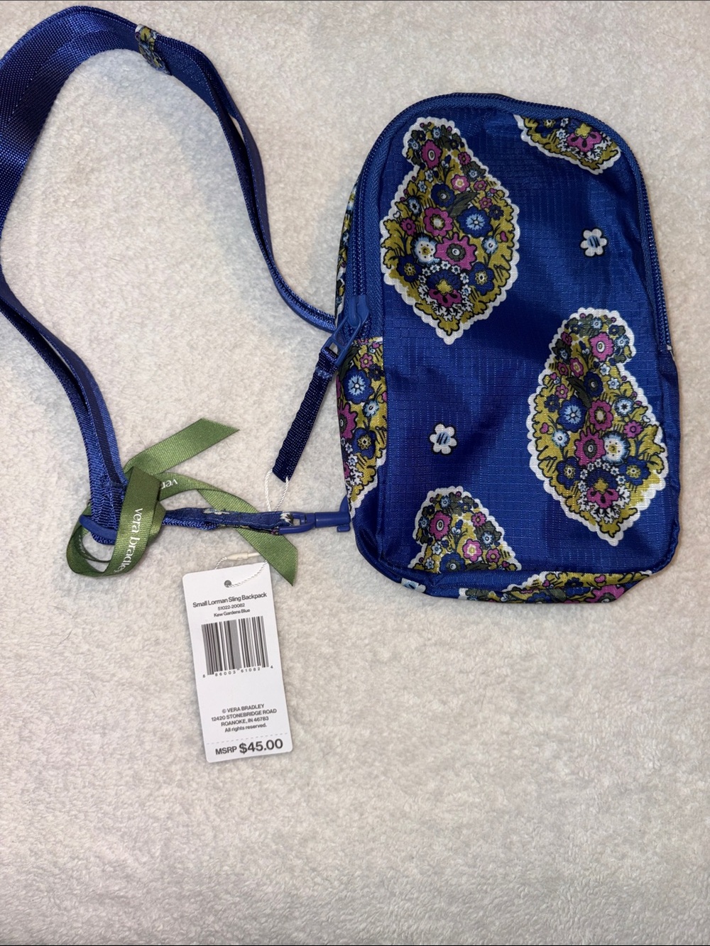 Vera Bradley Royal Blue Floral Paisley Crossbody